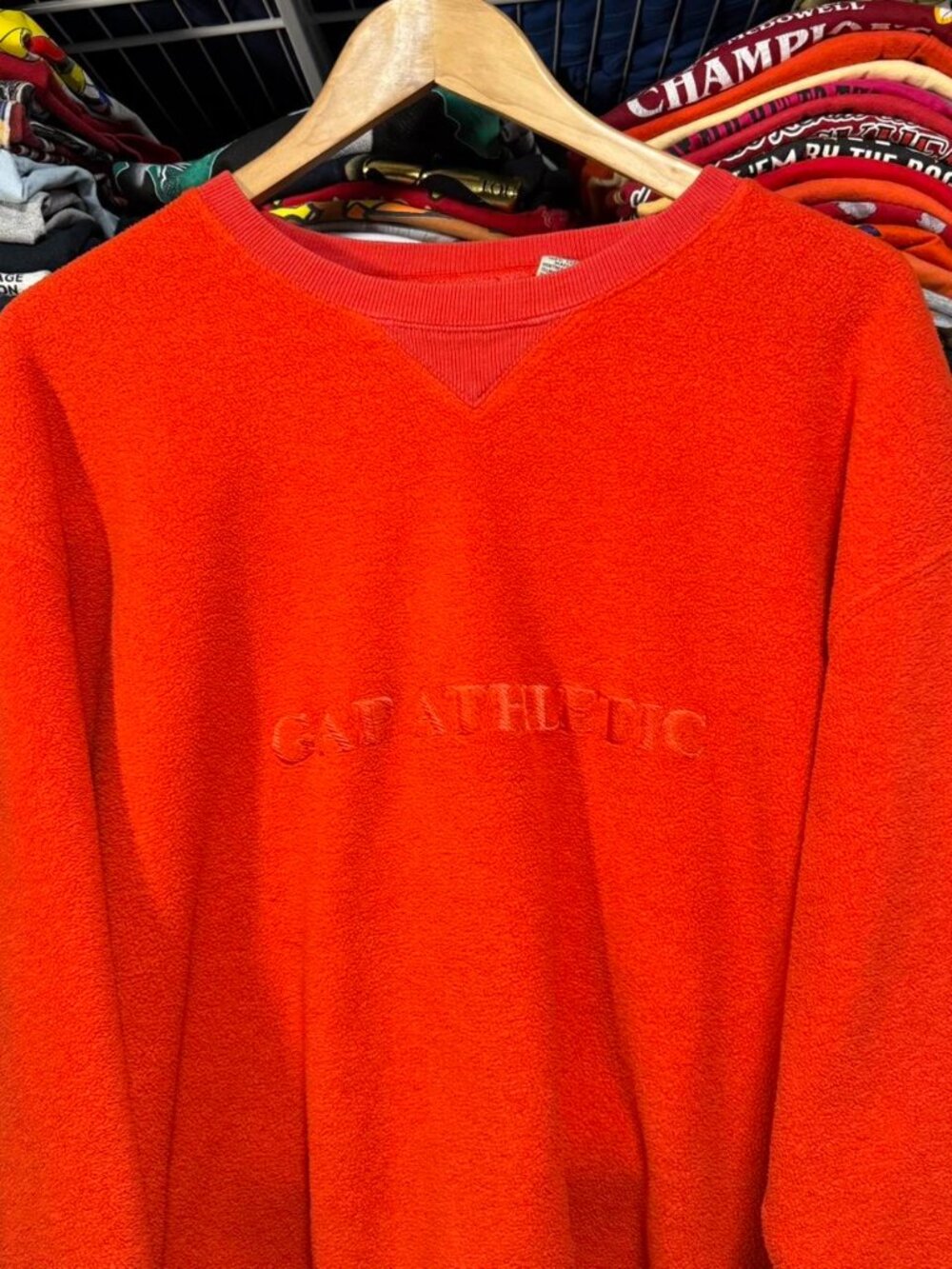 Vintage gap athletic orange embroidered crewneck sweatshirt